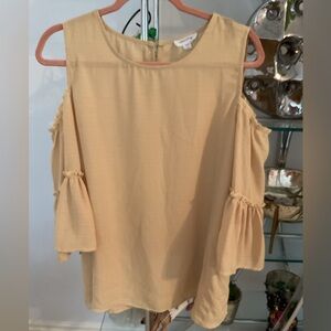 Mittoshop Tan Cold Shoulder Blouse